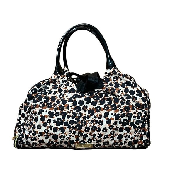 Betsey Johnson XL Gym Bag Leopard Print Weekend Duffel Overnight Travel - Picture 1 of 15